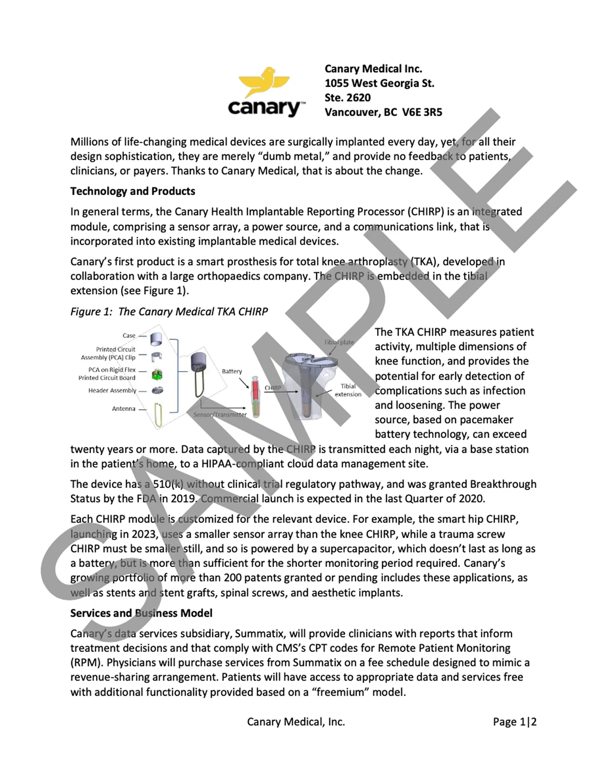 Executive summary sample